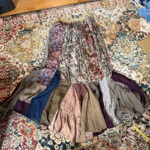 Vintage Donna Jessica patchwork trumpet maxi skirt